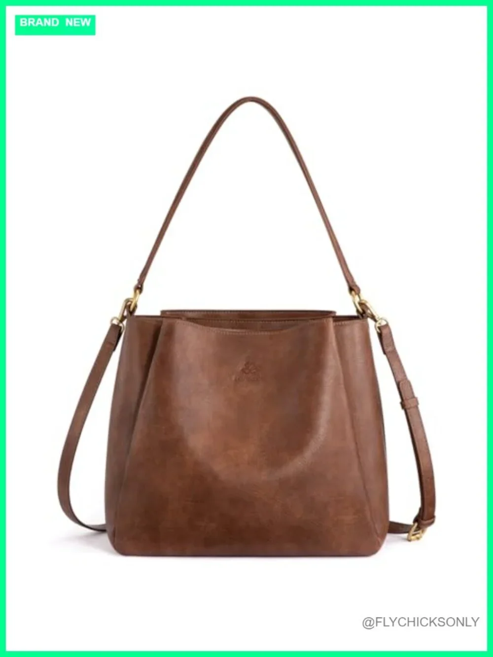 Women's Vegan Leather Hobo Bag with Triple Compartments, Adjustable Strap Purse